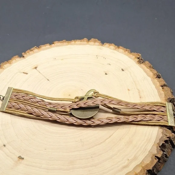 🎁Brown Braided Bracelet with Inspirational Quote FREE with Bundle Purchase - Picture 4 of 5